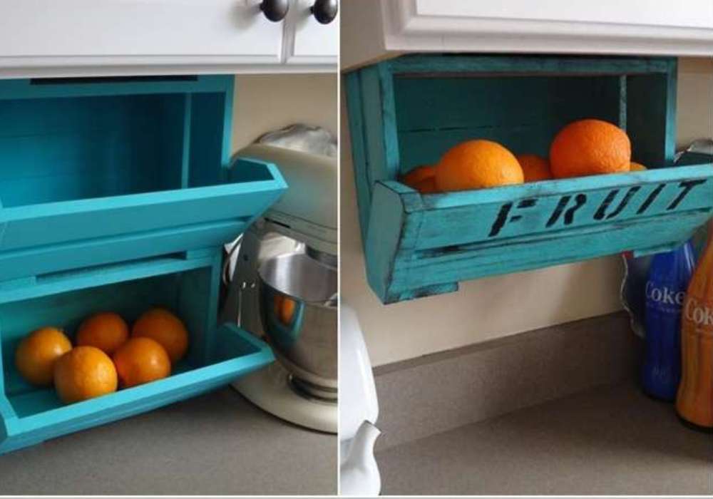 dřevěné bedýnky v kuchyni