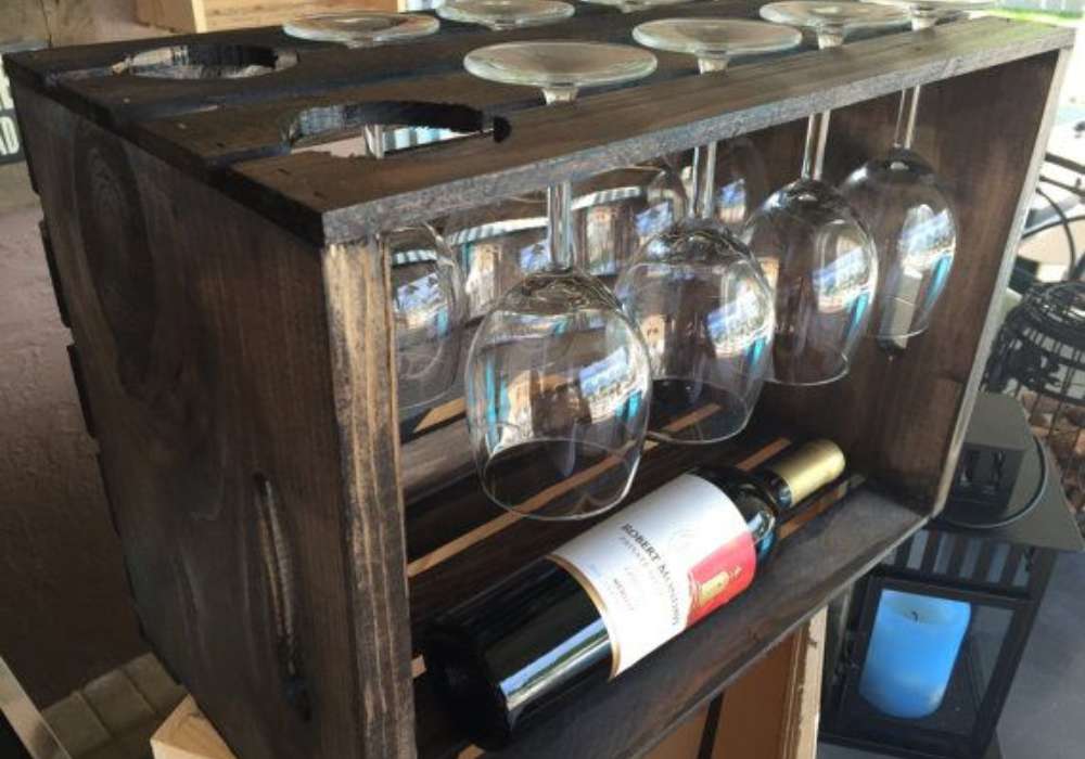 dřevený box na víno