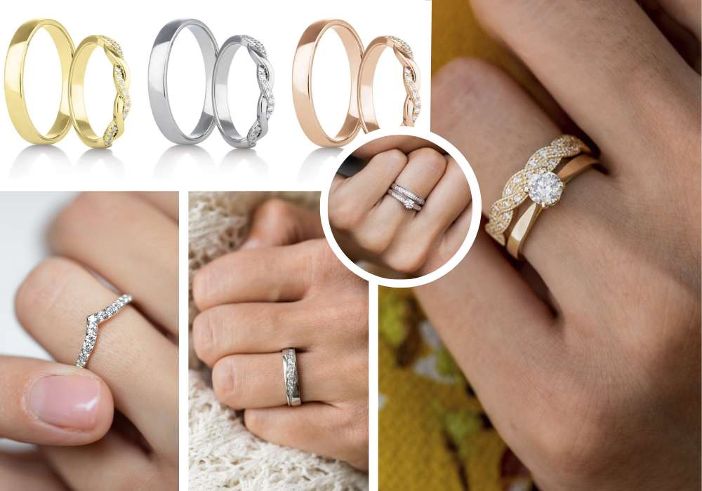 zlaté snubní prsteny Bruneta v kuchyni