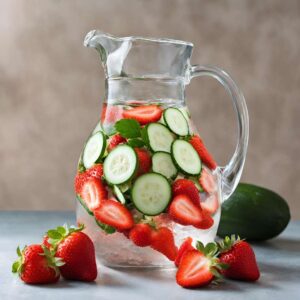 okurková voda s jahodami