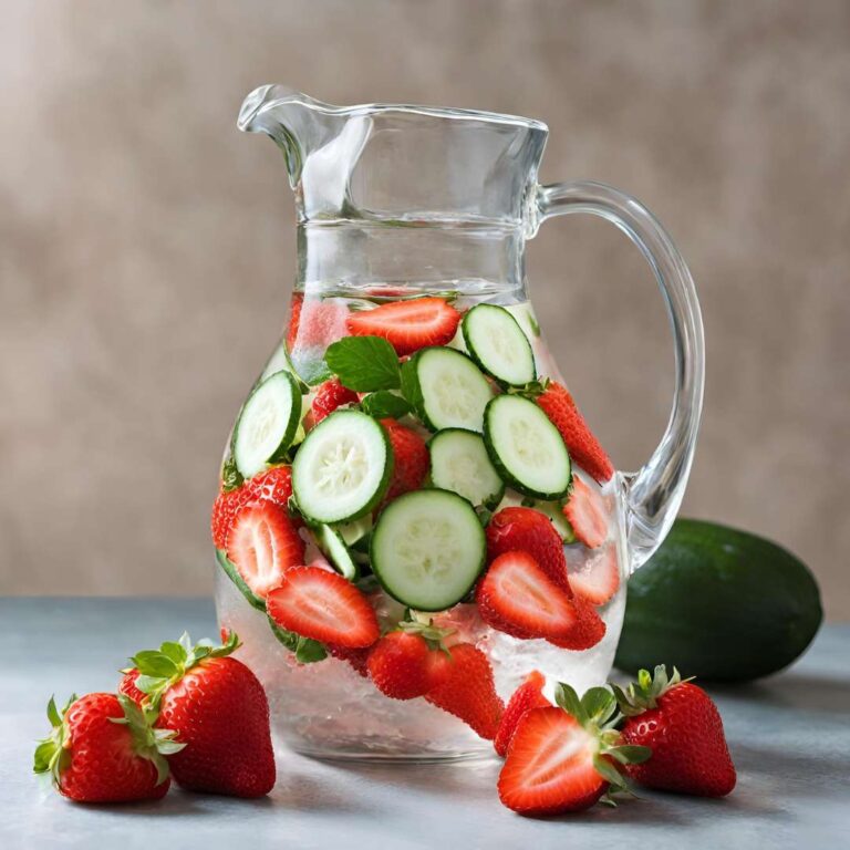 okurková voda s jahodami