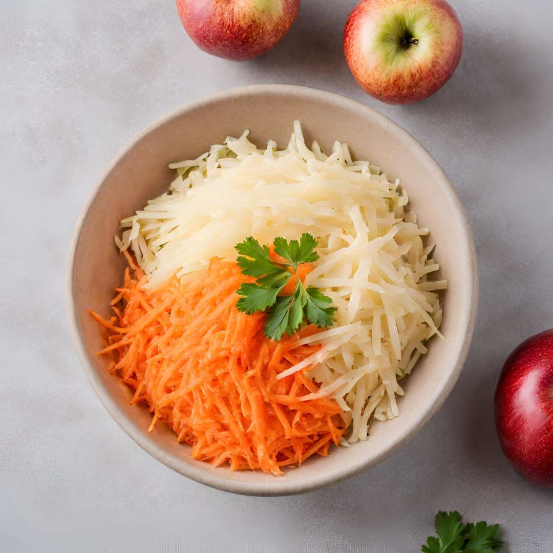 Recept na strouhané jablko s mrkví pro děti od 7 měsíce