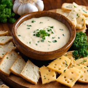 recept na česnekový dip se sýrem