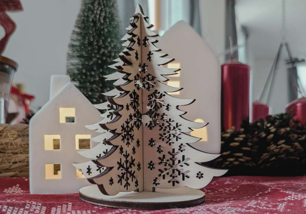 vánoční dřevěný stromeček