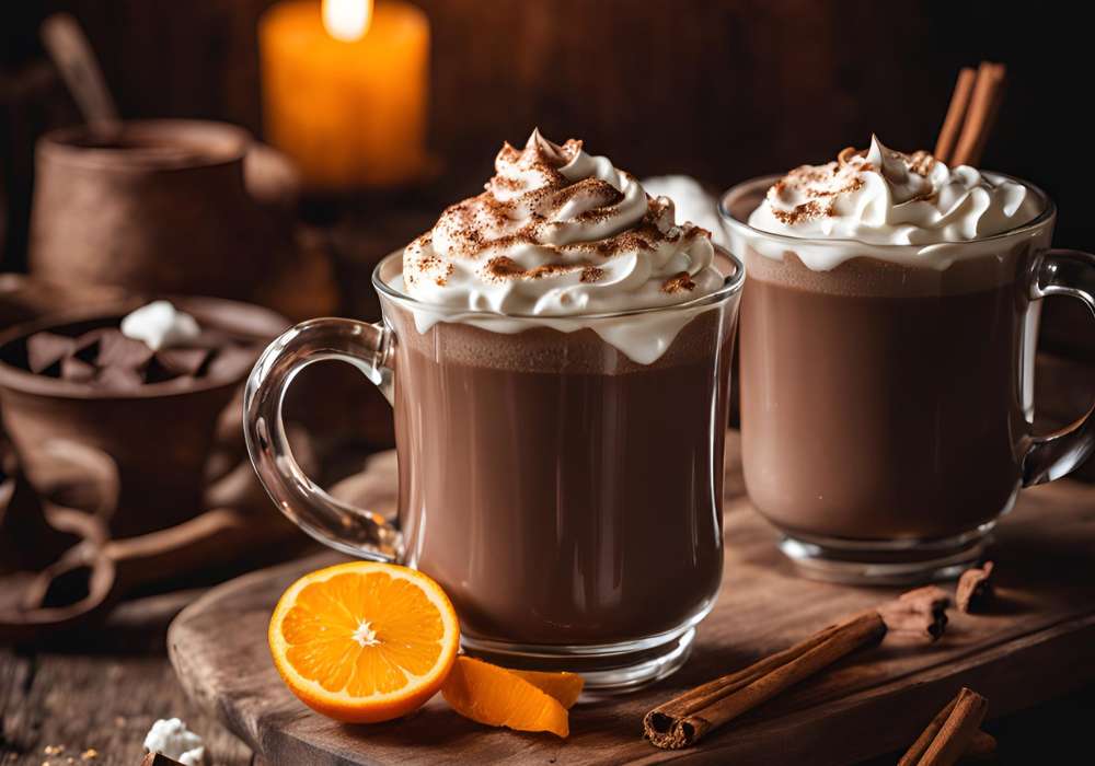 nejlepší podzimní nápoje horká čokoláda s pomerančem