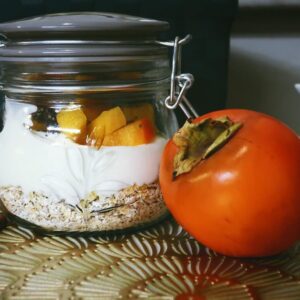 kaki vločky ve skleničce