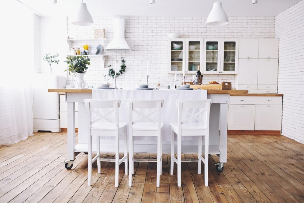 světlé barvy skandinávské kuchyně